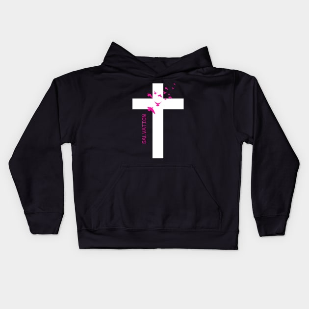 Salvation Cross Christian Christianity Kids Hoodie by Tip Top Tee's